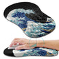 Hokafenle Ergonomic Mouse Pad Wrist Support, Wrist Rest Mousepad for Carpal Tunnel Pain Relief with Integrated Memory Foam Slope Massage Bulge (11.8x7.9 inch,Cute Floral
