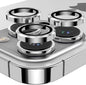 YWXTW Designed for iPhone 14 Pro Max Camera Lens Protector, for iPhone 14 Pro Camera Lens Protector, Individual Metal Anti Scratch HD Clear Case Friendly Tempered Glass Camera Cover, 1 Set (Silver)
