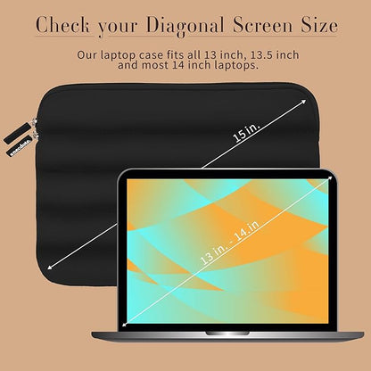 ANECDOTE Laptop Case 13-14 Inch – A Perfect Laptop Sleeve That is Compatible with MacBook Air/Pro and iPad Pro 12.9 – Fits in Your Bag, Made of 100% Nylon with Aesthetic Design (Black)