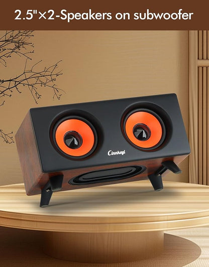 2.1 Computer Speakers with Subwoofer, Stereo Mid-High Dual Speakers, Bluetooth/USB Dual Mode PC Speakers, Volume Knob Control, Desktop Sound System for Laptop/PC/Tablet