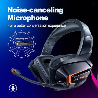 Wireless Gaming Headsets with Mic for PC PS4 PS5 PlayStation 4 5, Bluetooth USB Gamer Headphones with Noise Cancelling Microphone for Computer Laptop PC Mac