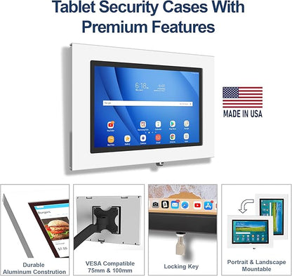 TABcare Locking Anti-Theft Metal Case for Samsung Galaxy TAB 3 4 10.1" Tablet for Kiosk, POS, Store, Show Display, Time Clock (TAB 3/4 10.1, White)