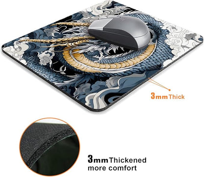 Japanese Anime Dragon Mouse Pads for Desk, Portable Wireless Computer Mouse pad Small Design with Women, Non-Slip Rubber Base Laptop Mousepad 9.5" x 7.9" Smooth Surface for Office & Travel