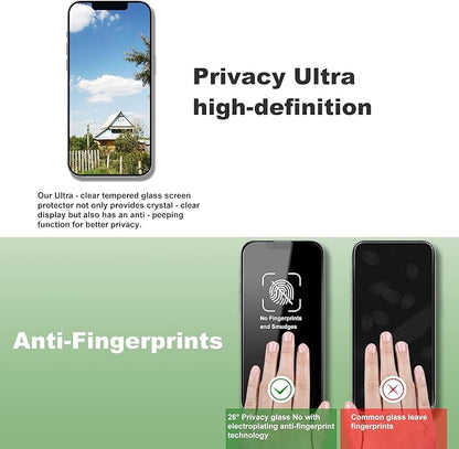 2 Pack Privacy Screen Protector for iPhone 13 Pro Max and iPhon 14 Plus 6.7-Inch Auto Dust Removal, No Bubbles,Anti-Spy Tempered Glass Film, Easy Installation