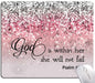 Mouse Pad, Bible Verse Pink Sparkles Glitter Mouse pad, Square Waterproof Mouse Pad Non-Slip Rubber Base MousePads for Office Laptop, (Psalm 46:5 God is Within Her,She Will not Fall)