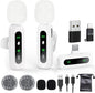 USB C Lavalier Microphone Wireless Mini Mic for Type-C Android Phone/Tablet/PC Video Recording Clip-on Mics with Rotatable Clip&Denoise Recording, Ideal for Vlog Tiktok YouTube Content Creator, White