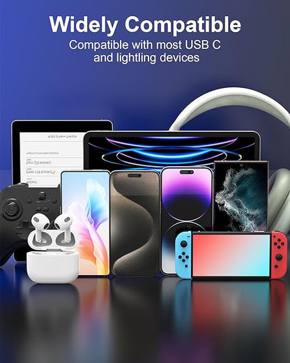ZBF 100W USB C Magnetic Charging Cable, 2 in 1 Charger Cable for Type C(3 Pack, 4/6.6/6.6FT) 480Mbps Data Transfer, 5A Fast Charging for Phone 17 16 15,14,13 Pro Max, MacBook Pro,Pad,Galaxy S22,Pixel