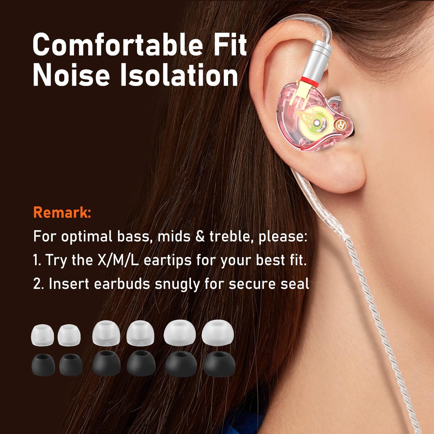 Audiovance Vibes 202 HiFi Wired Earbuds, IEM in-Ear Monitor Headphones