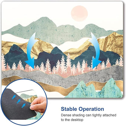 Mouse Pad, Abstract Mountain Mouse Pad, Washable Square Cloth Mousepad for Gaming Office Laptop, Non-Slip Rubber Cute Computer Mouse Pads for Wireless Mouse, Personalized Mouse Pads for Desk