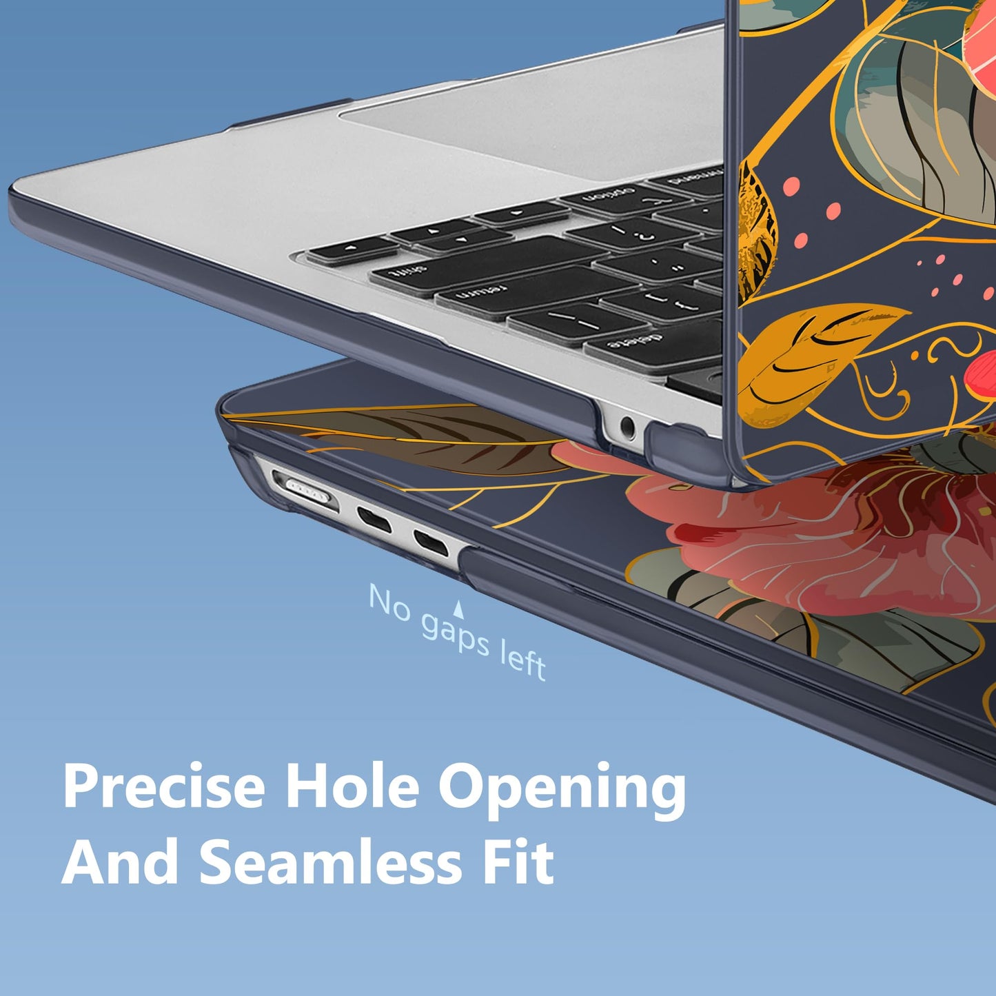 Mektron Case for 2026 MacBook Air 15 INCH M5 A3448 Compatible with M4 A3241 /M3 A3114 /M2 A2941 Printed Plastic Hard Shell Cover with 15.3" Liquid Retina Display Touch ID- Floral C339