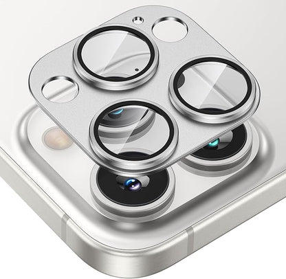 Tensea for iPhone 16 Pro/iPhone 16 Pro Max/iPhone 15 Pro/iPhone 15 Pro Max Camera Lens Protector, Metal Aluminum Alloy Tempered Glass Cover Camera Screen Protector Accessories, Case Friendly