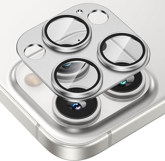 Tensea for iPhone 16 Pro/iPhone 16 Pro Max/iPhone 15 Pro/iPhone 15 Pro Max Camera Lens Protector, Metal Aluminum Alloy Tempered Glass Cover Camera Screen Protector Accessories, Case Friendly