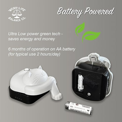 Laptop Trackpad Jiggler -AA Battery Lasts 6 Months -Undetectable -Cordless Mouse Jiggler -Does Not Work on DeII -Keeps Touchpad Active, Laptop Awake -Mechanical Mouse Mover -ON/Off Switch (Gray Cat)
