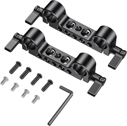 SmallRig Super Lightweight 15mm Railblock, Rod Clamp with 1/4"-20 Thread for Sony for Canon and Other 15mm DSLR Camera Rig Shoulder Support Rail System, Pack of 2-2061