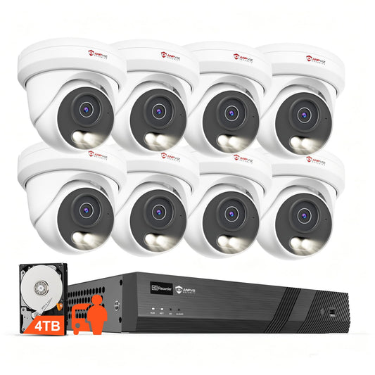 Anpviz 4K 16CH PoE Security Camera System, 8pcs Wired 8MP PoE IP Cameras