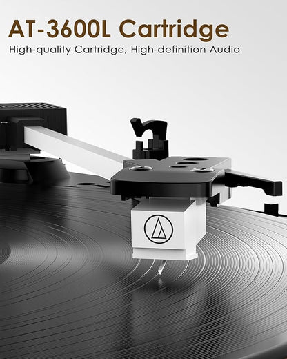 Retrolife Vinyl Record Player with External Speakers AT-3600L Cartridge