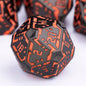 OGCOPHEN Metal DND Sci-fi Dice Set 7PCS Stripe Polyhedral Dice for Dungeons Dragons RPG Role Playing Game, Glitter D and D Dice with Gift Box D6 D8 D10 D12 D20 (Black&Blue Purple)