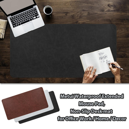 Leather Desk pad for Computer and laptops, Ideal for Gaming and Office use, Large Mouse pad and Keyboard mat,Desk mat Special for man. A complimentary Wrist pad and Phone Stand (Black, 39.37"*17.7")