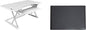 Rocelco 46" Large Height Adjustable Standing Desk Converter with Anti Fatigue Mat BUNDLE - Quick Sit Stand Up Triple Monitor Riser - Retractable Keyboard Tray - White (R DADRW-46-MAFM)
