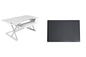 Rocelco 32" Height Adjustable Standing Desk Converter - Sit Stand Computer Workstation Riser - Dual Monitor Retractable Keyboard Tray Gas Spring Assist - Black (R EADRB2)