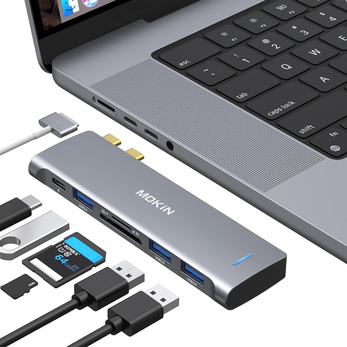 USB C Hub 10Gbps,MOKiN USB C Splitter with 4K@60Hz Video Output for MacBook