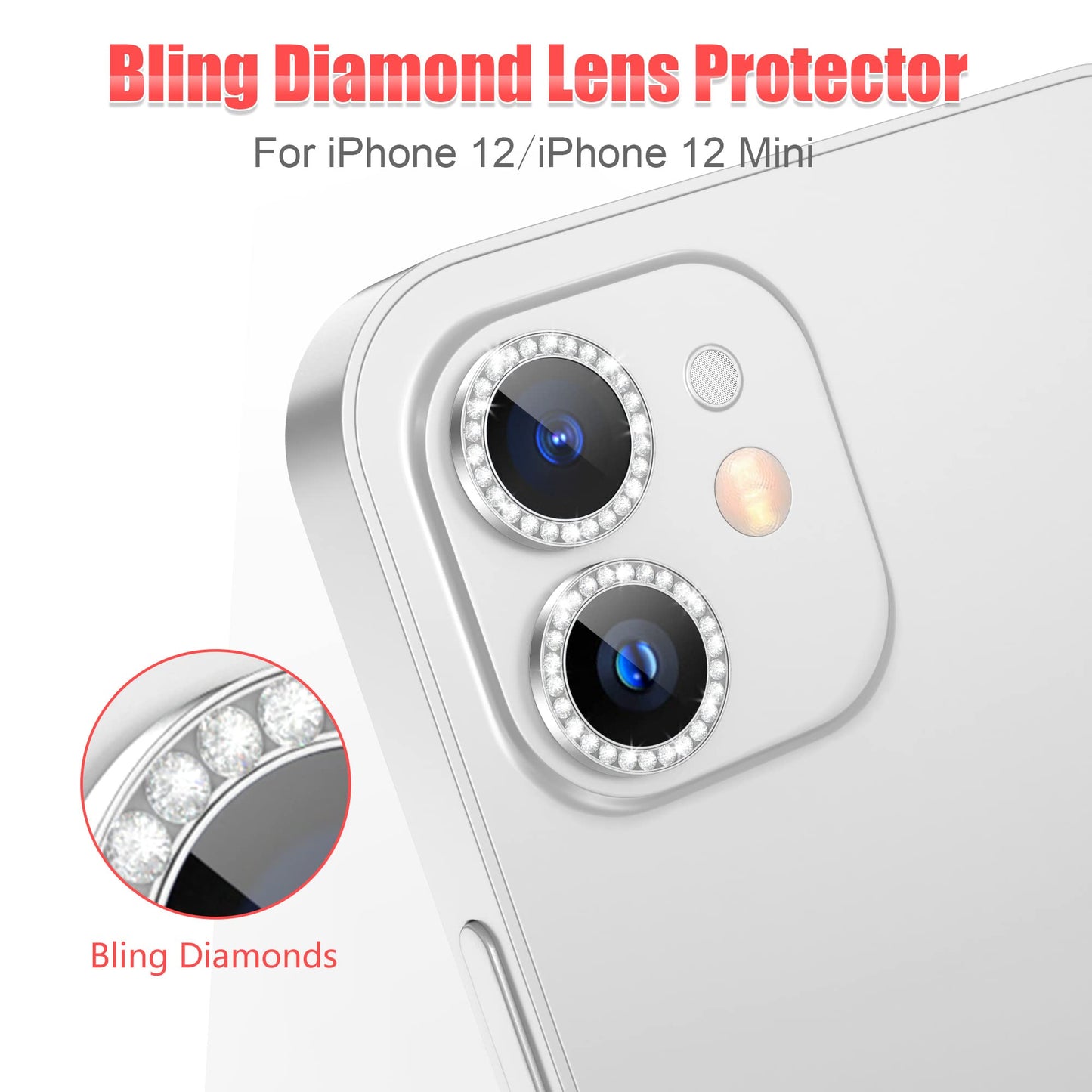 AGVEE 3+3 6 Pack for iPhone 12 & Mini & Pro Camera Lens Protector Cover