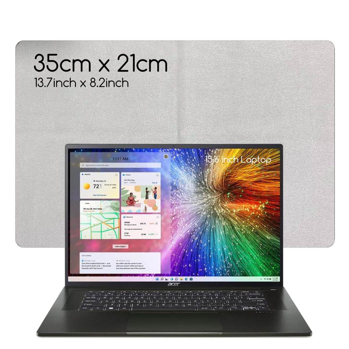 2 Pack 15.3/15.6/16-Inch Laptop Screen Keyboard Imprint Protection Microfiber Liner | Soft Texture Cleaning Cloth | Screen closes fully | Microfiber Liner Cleaning Cloth Best Fit for 15-16" Laptops