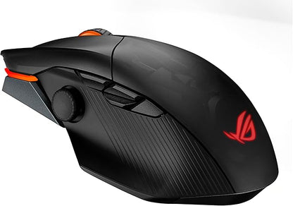 ASUS ROG Chakram X Origin Gaming Mouse, Tri-Mode connectivity (2.4GHz RF, Bluetooth, Wired), 36000 DPI Sensor, 11 programmable Buttons, Detachable Joystick, Paracord Cable, Black