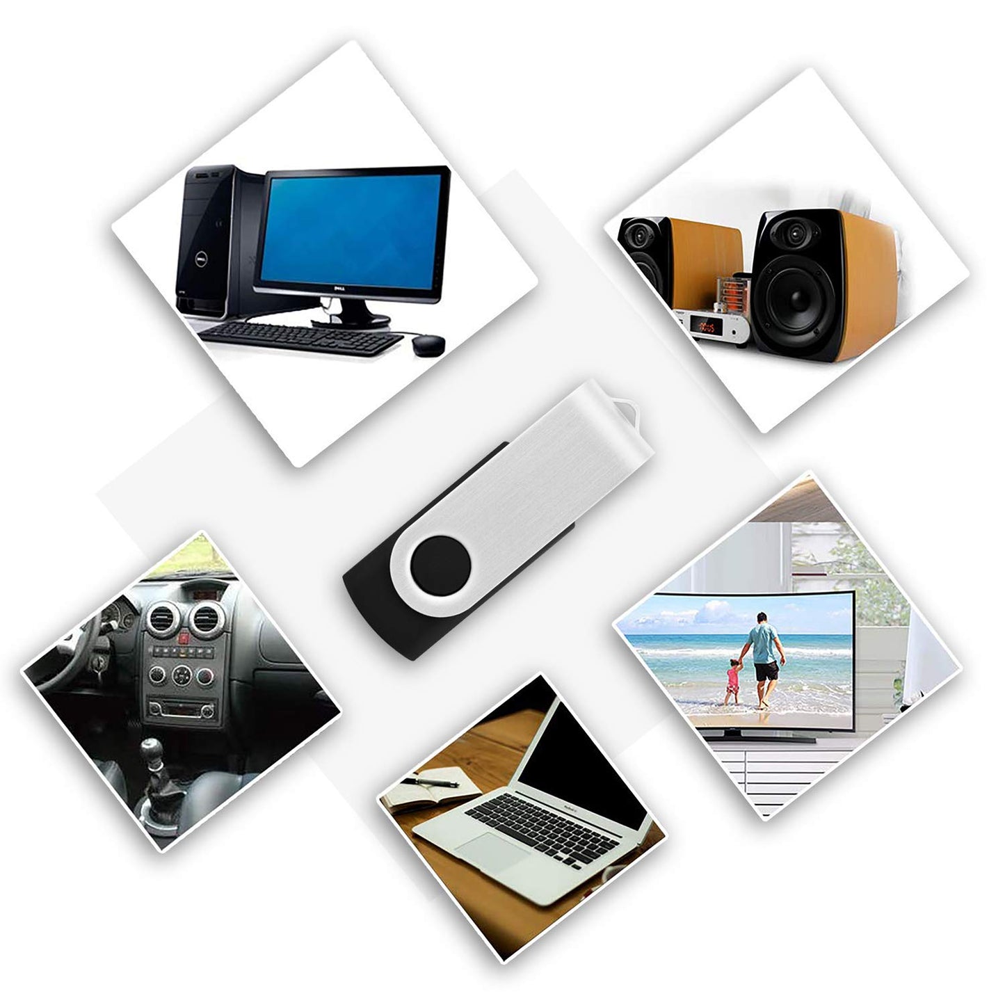 Wholesale 50 Pack 8GB Flash Drive Bulk, KOOTION Thumb Drive Flash Drives 8G Swivel Memory Stick USB 2.0, Black, 50 Pcs