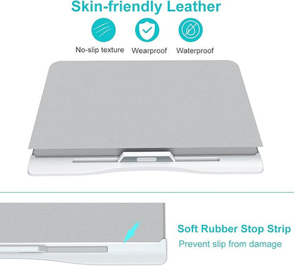 Laptop Bed Tray Desk, Foldable and Adjustable Lap Table with Heights and Angles, Upgraded-Sturdy Laptop Lap Desk for Bed/Sofa/Couch/Floor (2 Drawers, X-Large, Grey)