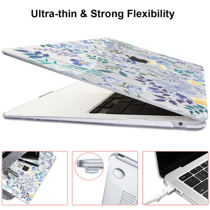LCMOCICO for MacBook Pro 13 inch Case 2022 2021 2020 Release A2338 M2 M1 A2289 A2251, Printed Pattern Plastic Hard Shell Cover for MacBook Pro 13.3-inch Touch Bar Fits Touch ID, Meadow Wildflower