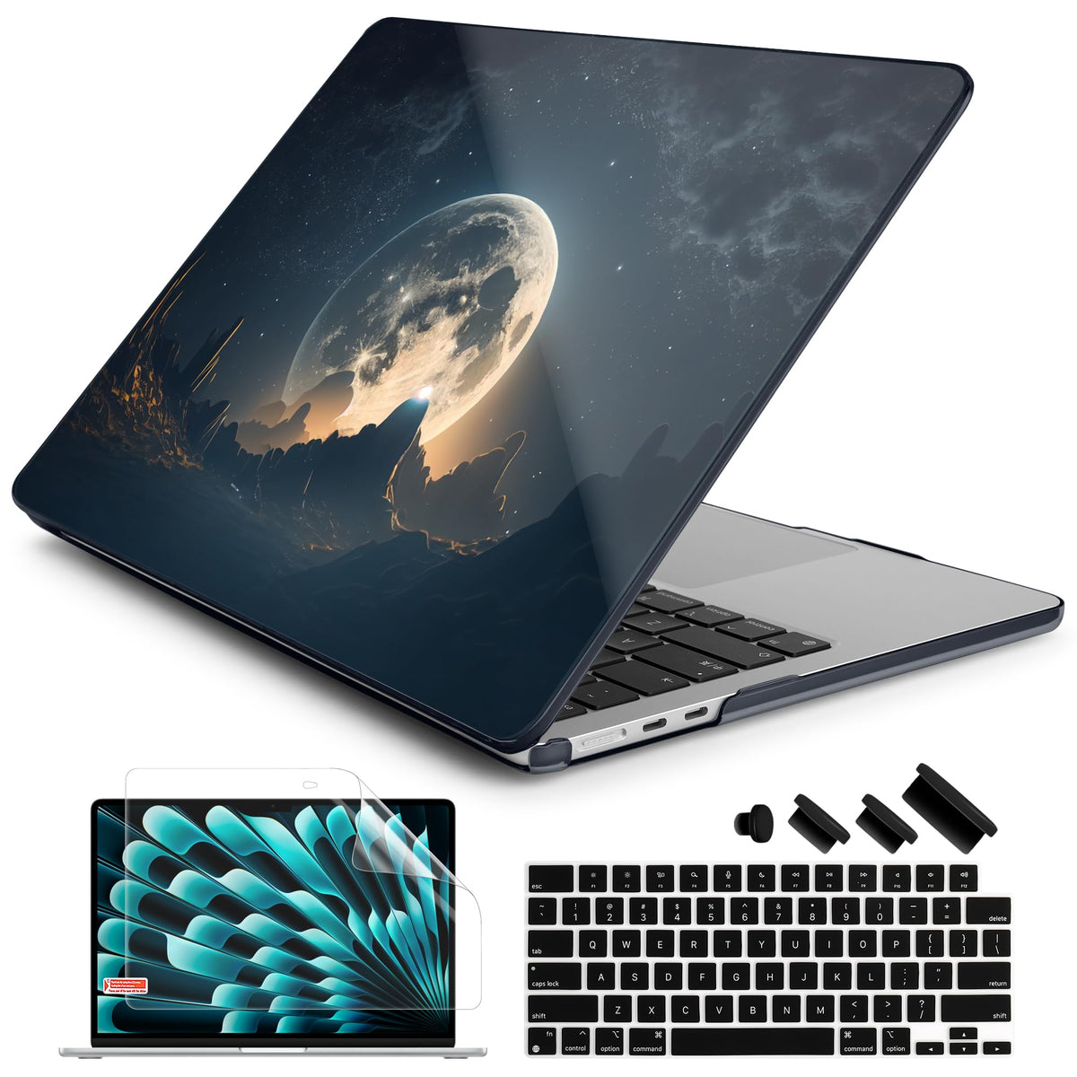 Batianda Case for MacBook Air 15" with M5 M4 M3 M2 Chip, Golden Lotus