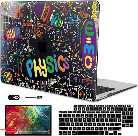 Compatible with MacBook Air 13 inch Case M1 A2337 A2179 A1932 2021 2020 2019 2018 Release with Retina Display & Touch ID, Crystal Black Pattern Plastic Hard Shell Cover, Physical Chemistry