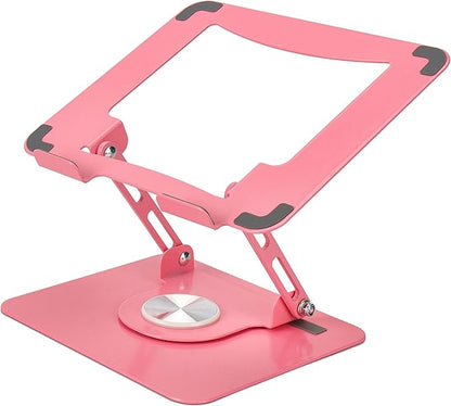 Uncaged Ergonomics Swivel Laptop Stand for Desk, Adjustable Computer iPad Stand for Desk w/ 360 Rotation, Portable Laptop Holder for Home Office Ergonomic Supplies (Rose Gold)