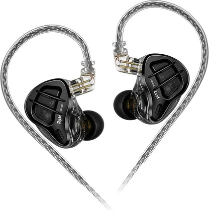 KZ ZAR in-Ear Monitor 7BA+1DD Hybrid 8 Drivers Gaming Earbuds HiFi Bass Noise Isolation IEM, Clarity in All Frequency Stereo Comfort-fit in Ear Headphones for Audio Engineers, Musicians(No Mic)