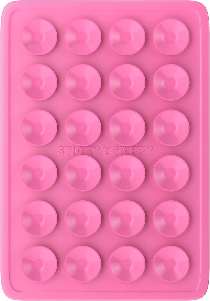Suction Phone Case Mount, Sillicon Adhesive Phone Accessory for iPhone and Android, Hands-Free Fidget Toy Mirror Shower Phone Holder, Tiktok Videos and Selfies (Bubble Gum)