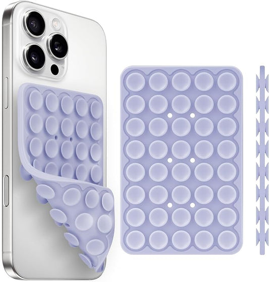 Yojaro Silicone Suction Cup Phone Case Mount Double Sided, Phone Accessories Hands-Free Strong Grip Holder for Selfies and Videos, Silicon Phone Stand for iPhone and Android Lavender