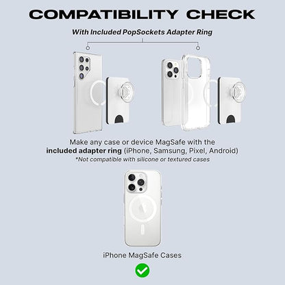 PopSockets Phone Wallet with Expanding Grip and Adapter Ring for MagSafe, Phone Card Holder, Wireless Charging Compatible, Wallet Compatible with MagSafe - Persimmon