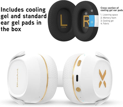 BlueAnt Pump X - The Gym Headphones | Sports Headphones | Cushioned & Cooling Ear Pads | (ANC) Active Noise Cancelling/Advanced Transparency | Wireless | Up to 58hr Play Time (Black | Silver)