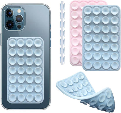 DreamsLink.LC Silicone Double-Sided Suction Phone Mount, BabyPink+Babyblue