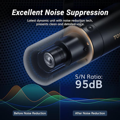 TONOR Dynamic Microphone, XLR/USB Microphone for Podcast, Recording, Streaming, Gaming, XLR Cardioid Studio Mic with Quick Mute, 3.5mm Headphone Jack, Volume Control, Mic with Boom Arm, White, TD510+