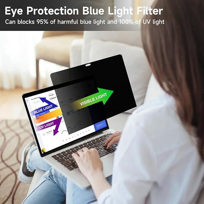 2-Pack Privacy Screen Compatible with MacBook Air 13 Inch (2018, 2019, 2020, 2021, M1), Matte Laptop Privacy Screen Anti Glare Blue Light Filter for Mac 13In