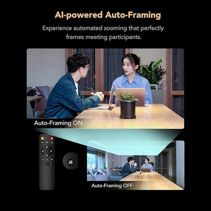 NUROUM C46 4K Video Conference Webcam, 8MP CMOS/AI Auto-Framing/5x Zoom, Conference Room Camera with Noise Cancelling Microphone&Speaker, 16ft Voice Pickup for PC/Laptop Zoom/Teams