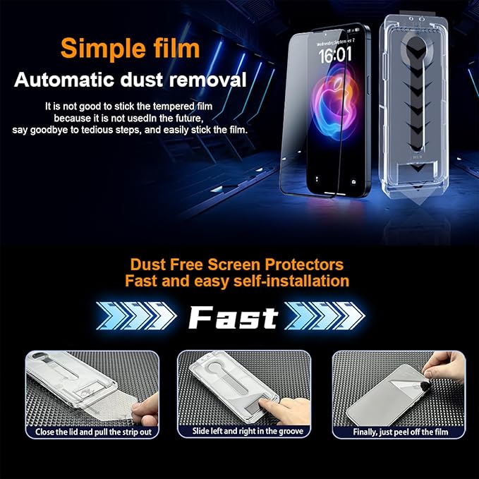 OneFish Privacy Screen Protector for IPhone 15 Anti-Spy Tempered Glass Dust-Free Bubble-Free Anti-Fingerprint 9H Scratch Protection & Hassle-Free Installation Frame [2-Pack]