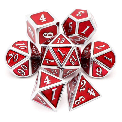 Haxtec Metal DND Dice Set, 7 Pcs Dragon Pattern Polyhedral Dice for RPG