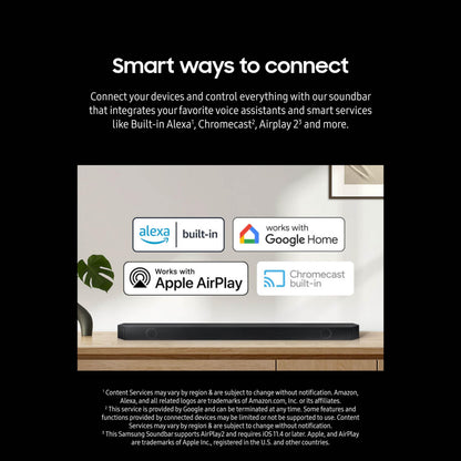 SAMSUNG Q990D 11.1.4ch Soundbar w/Wireless Dolby Atmos Audio, Rear Speaker Included, Q-Symphony, SpaceFit Sound Pro, Adaptive Sound, Game Mode Pro with Alexa Built-in, HW-Q990D/ZA