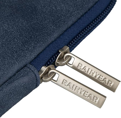 RAINYEAR 13 Inch Laptop Sleeve PU Suede Leather Case Padded Bag, Deep Blue