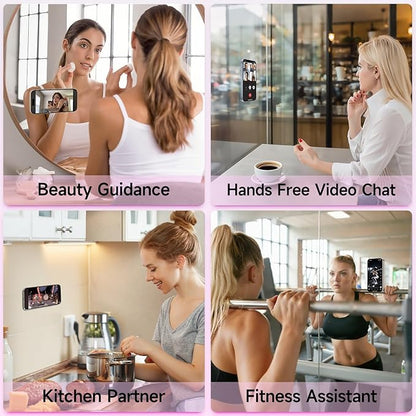 Silicone Suction Phone Case Mount, Non Slip Suction Cup Phone Mount, Phone Accessories Holder for Selfies and Videos, Silicon Adhesive Phone Stand Sticky for Cell Phone Pink