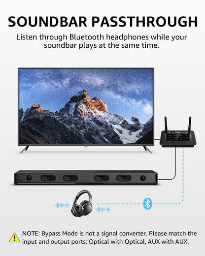 1Mii B03 Bluetooth 5.3 Transmitter Receiver for TV Home Stereo