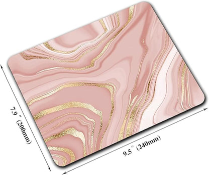 Gold Marble Mouse Pad, Stripes Pattern Mousepad for Design, Anti-Slip Rubber Base Wireless Mouse Pads for Laptop